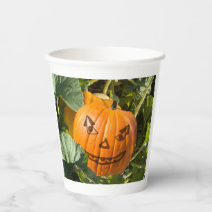 Gobelets En Papier Joyeux jack-o-lanterne citrouille face Halloween j