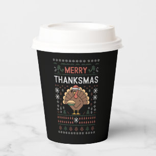 Gobelets En Papier Joyeux Merci Noël Christmas Thanksgiving Turquie