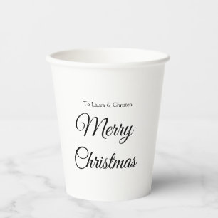Gobelets En Papier Joyeux Noël ajoutez nom texte cadeau personnalisé 