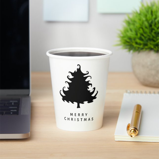 Gobelets En Papier Joyeux Noël Black Tree (Insitu)