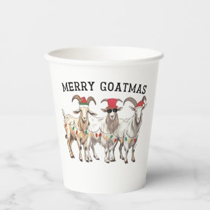 Gobelets En Papier Joyeux Noël chèvre Animal Amateur de chèvre Joyeux
