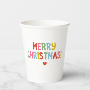 Gobelets En Papier Joyeux Noël coloré moderne