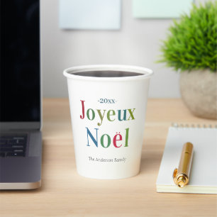 Gobelets En Papier Joyeux Noel coloré Noël français