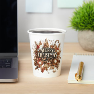 Gobelets En Papier Joyeux Noël Esthétique des Fêtes de Fin d'Année