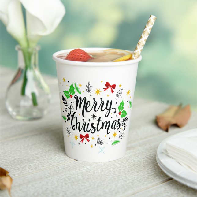 Gobelets En Papier Joyeux Noël festif   (Insitu)