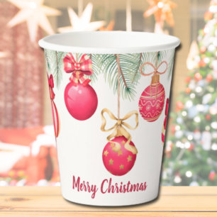 Gobelets En Papier Joyeux Noël Ornements Cups en papier