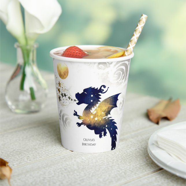 Gobelets En Papier Joyeux Pastel Dragon Anniversaire (Insitu)