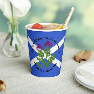 Gobelets En Papier Joyeux St Andrews Jour Drapeau Thistère Grand