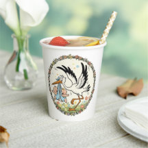 Jumeaux et cigogne design vintage