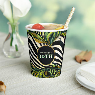 Gobelets En Papier Jungle Glam Any Age Birthday Animal Print