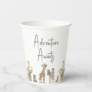 Gobelets En Papier Jungle Safari Animaux Aventure Attend Baby shower