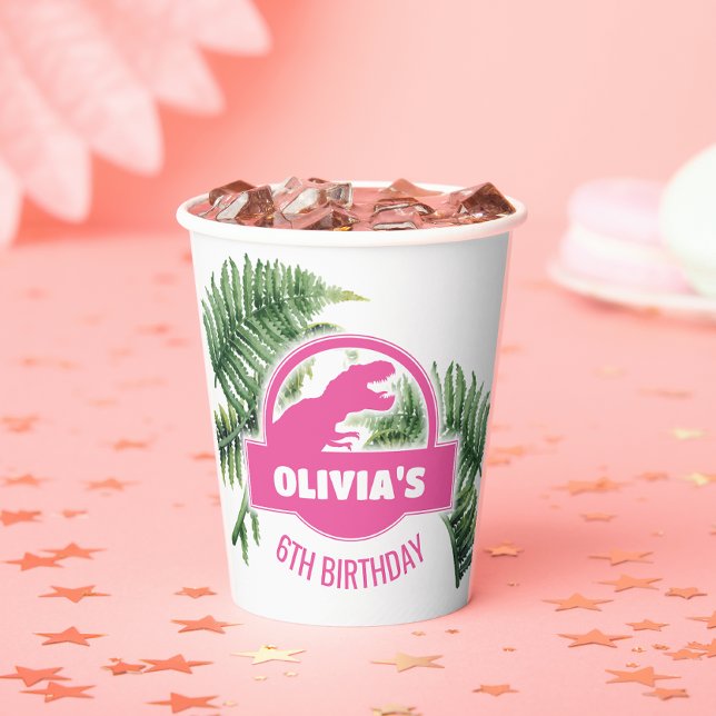 Gobelets En Papier Jurassic Anniversaire Coupes de papier (Créateur téléchargé)