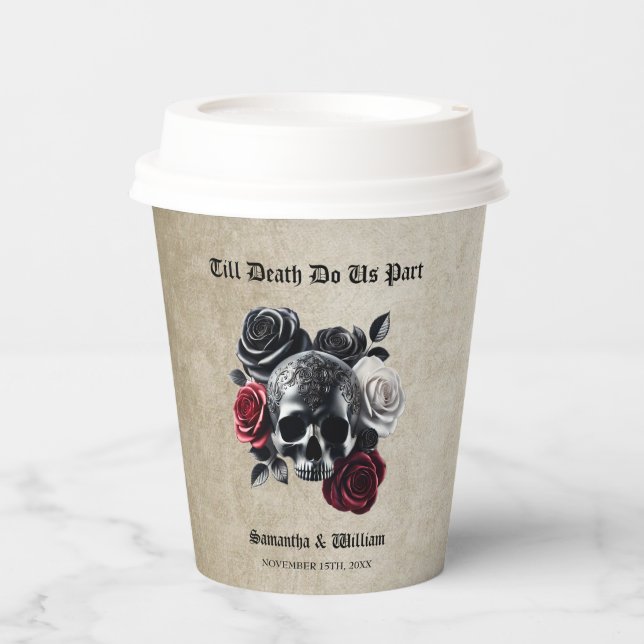 Gobelets En Papier Jusqu'à ce que la mort nous sépare Mariage d'Hallo (Recto)