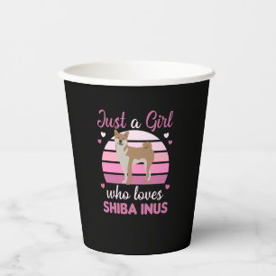 Gobelets En Papier Juste une fille qui aime Shiba Inus mignon chien