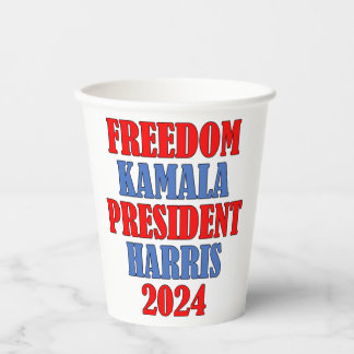 Gobelets En Papier Kamala Harris Coupe papier de liberté 2024