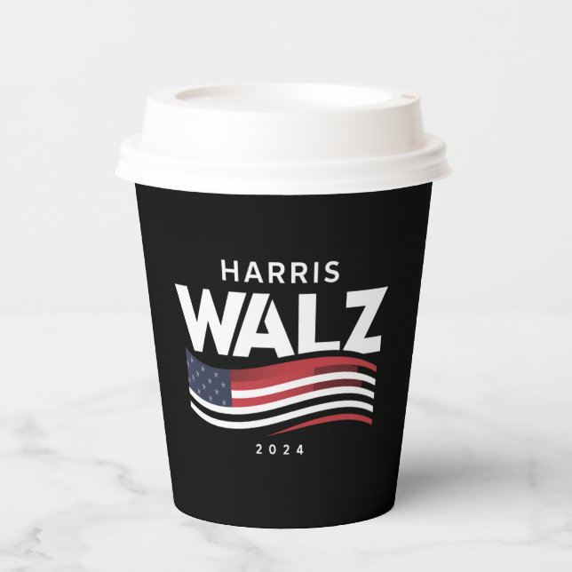 Gobelets En Papier Kamala Harris Tim Walz Valse 2024 Election (Recto)