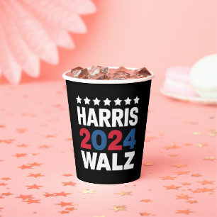 Gobelets En Papier Kamala Harris Walz Président Vice-Président