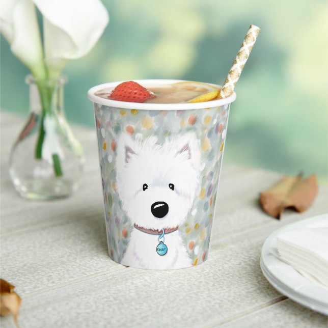 Gobelets En Papier KiniArt Westie Impressions Cups papier (Insitu)