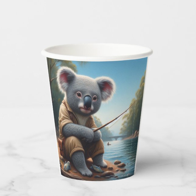 Gobelets En Papier Koala Fishing (Recto)