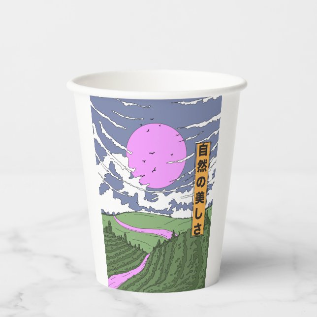 Gobelets En Papier La beauté de la nature (Recto)