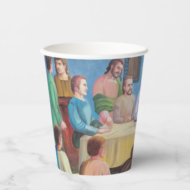 Gobelets En Papier La Cène : Jésus et les disciples (Recto)
