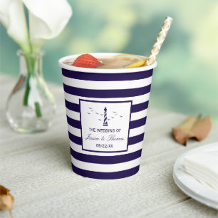 Gobelets En Papier La collection de Mariages du phare nautique