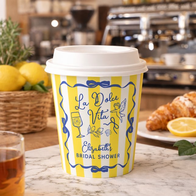 Gobelets En Papier La Dolce Vita Whimsical Italian Bridal Shower (La Dolce Vita Whimsical Italian Bridal Shower Paper Cups)