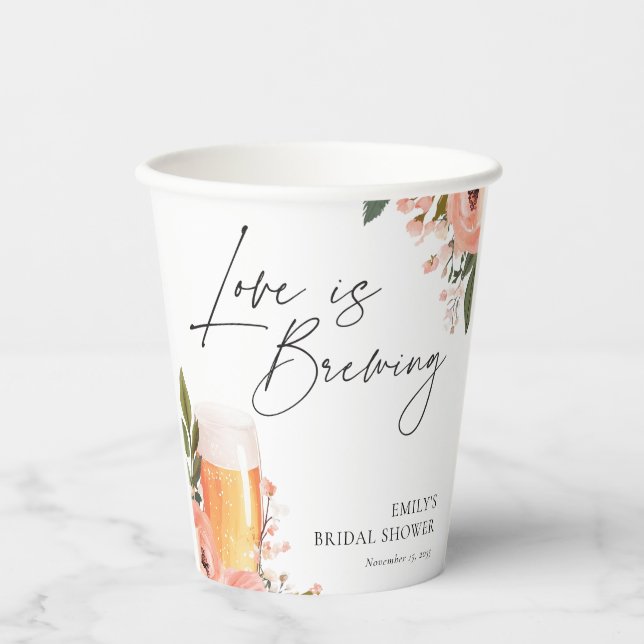Gobelets En Papier La fête de mariage Beer Love is Brewing Bridal Sho (Recto)