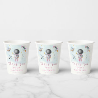 Gobelets En Papier La fille spatiale Astronaut rocket stars Baby show