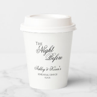 Gobelets En Papier La Nuit Avant le Dîner de Répétition
