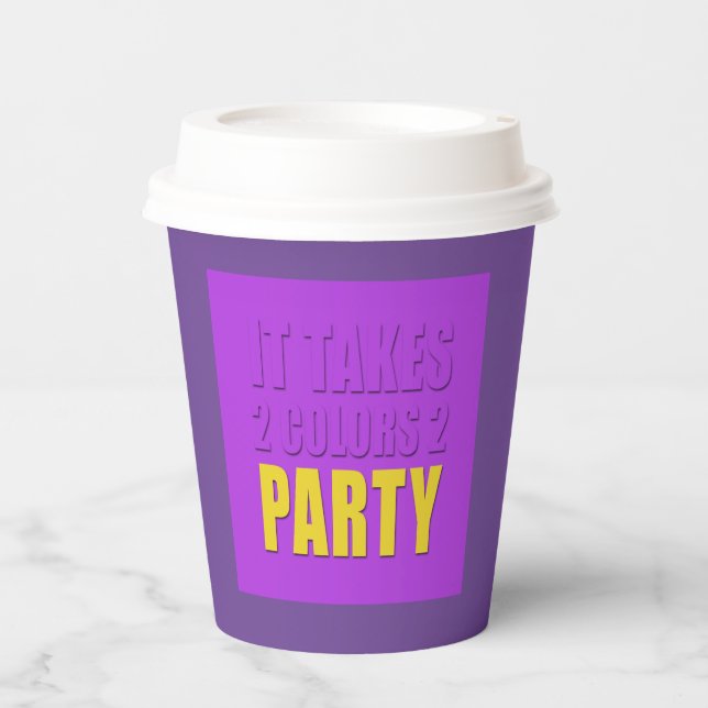 Gobelets En Papier La Partie Prend Deux Couleurs Violet Coupe de Papi (Recto)