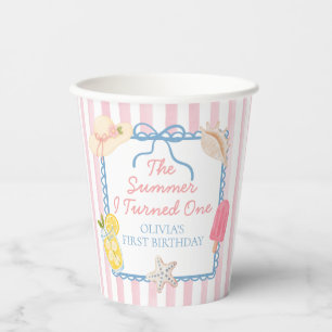 Gobelets En Papier La plaque en carton pour le premier anniversaire l