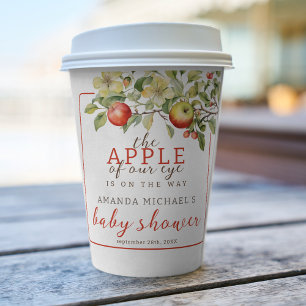 Gobelets En Papier La pomme de notre Baby shower oculaire