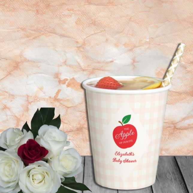 Gobelets En Papier La Pomme De Notre Baby shower Oeil (Créateur téléchargé)