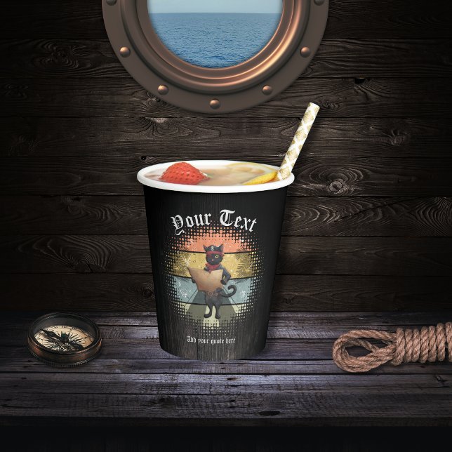 Gobelets En Papier La quête du coucher de soleil de Kitty Buccaneer  (Kitty Buccaneer's Sunset Quest Paper Cups)
