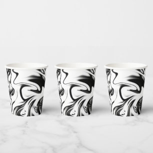 Gobelets En Papier "La spirale cosmique : l'élégance noire et Marbre