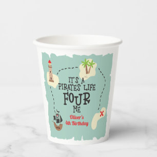 Gobelets En Papier La vie de pirate POUR moi 4e anniversaire