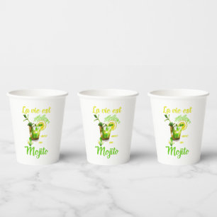 Gobelets En Papier La vie est meilleure avec un mojito