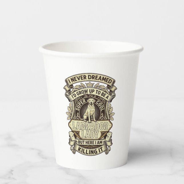 Gobelets En Papier Labrador Lady Dog Crown Shield_1 (Recto)