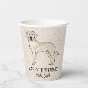 Gobelets En Papier Labrador Retriever crème Lab Chien Joyeux Annivers