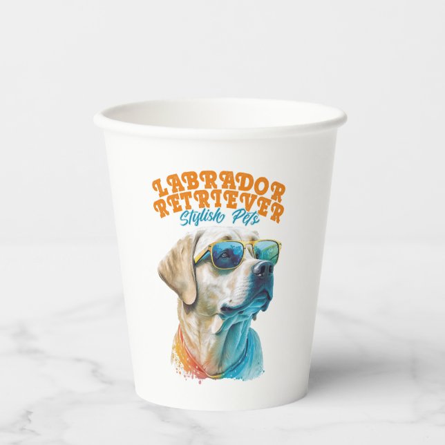 Gobelets En Papier Labrador Retriever Stylish Animaux (Recto)