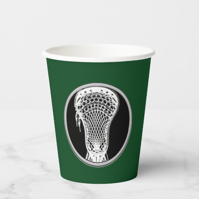Gobelets En Papier Lacrosse Sports Green (Recto)