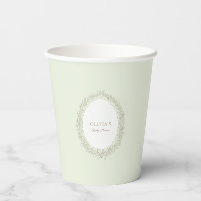 Gobelets En Papier Laduree French Caffee Patisserie Boulangerie Green (Verso)