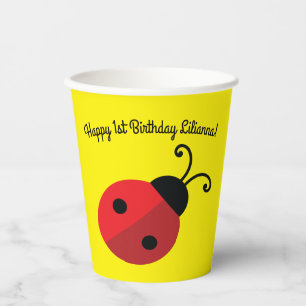 Gobelets En Papier Lady Bug fête d'anniversaire