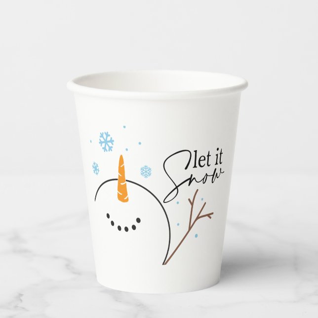Gobelets En Papier Laisser Enneiger Coupes De Papier Snowman (Recto)