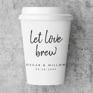 Gobelets En Papier Laissez l'amour briller Mariage minimaliste pour