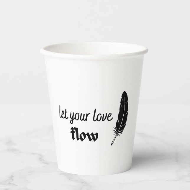 Gobelets En Papier Laissez votre flux d'amour (Recto)