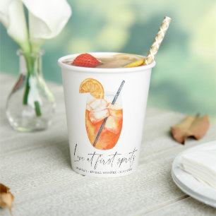 Gobelets En Papier L'amour au premier spritz Enterrement de vie de je