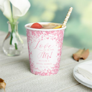 Gobelets En Papier L'amour est dans l'air Saint-Valentin Bridal Showe