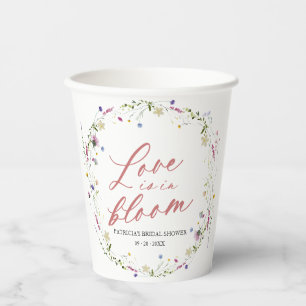 Gobelets En Papier L'amour est en fleurs : Baby Shower de mariage aux
